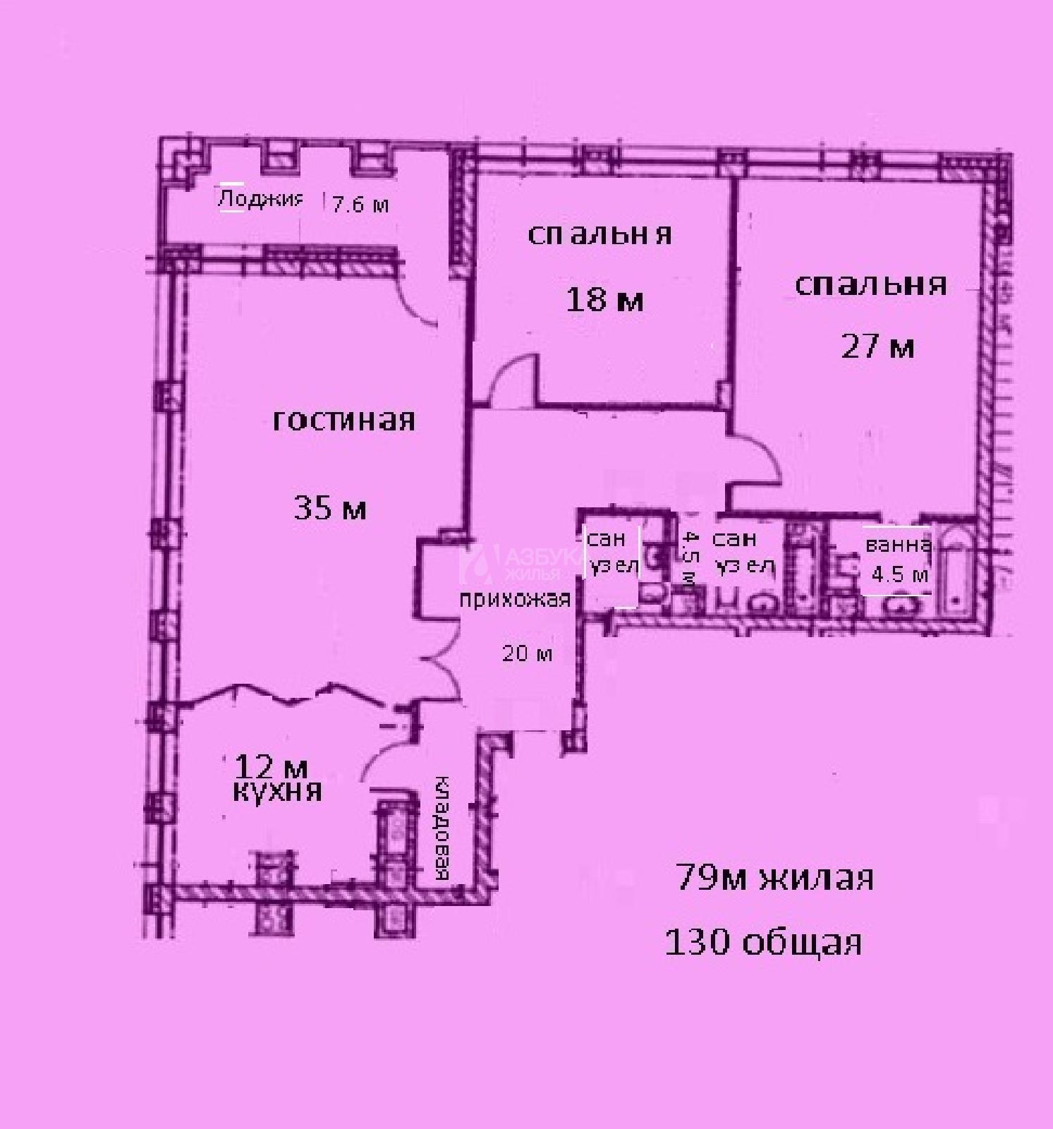 Фото №2 - 3-комнатная квартира, Москва, Усачева улица 11 корпус 2 строение 5, метро Фрунзенская